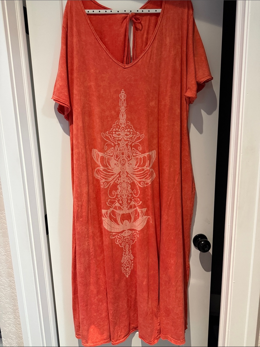 Kantha Bae Dream Tee Maxi Dress with White Mandala Print free size. Like new